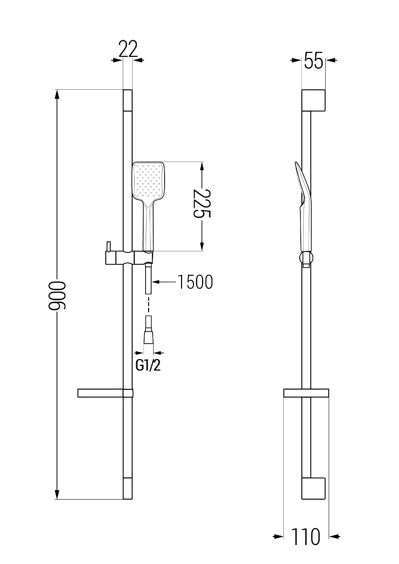 Mexen Zero DS62 Zestaw Wannowy, Czarny - 7113DS62-70 3 Mexen Zero DS62 Zestaw Wannowy, Czarny - 7113DS62-70 - obrazek 3