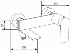 Mexen Zero R02 Bateria Wannowa Z Zestawem Prysznicowym, Złota - 7113R02-50